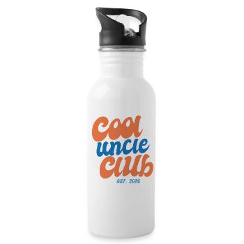 Cooler Onkel Club seit 2026 - Geschenkidee - Trinkflasche mit integriertem Trinkhalm - Weiß - Rechts
