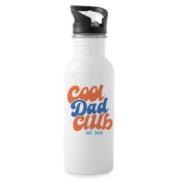 Cool Dad Club 2026 - Geschenkidee - Trinkflasche mit integriertem Trinkhalm - Weiß - Rechts