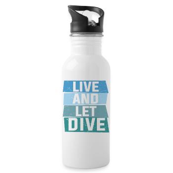 Live and let dive - Water bottle with straw - white - Right