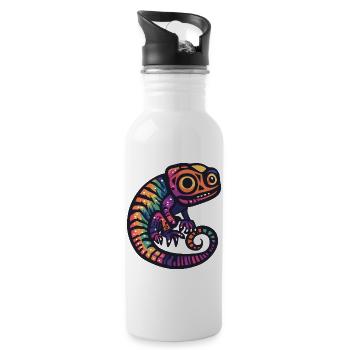 Chameleon Halloween Zombie - Trinkflasche mit integriertem Trinkhalm - Weiß - Rechts