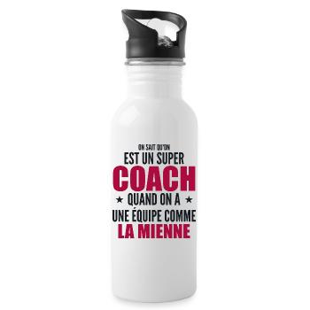 Un Super Coach Cadeau Entraîneur Sportif Humour - Gourde avec paille intégrée - blanc - Droite