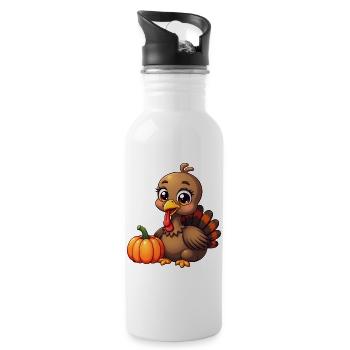 Thanksgiving Truthahn Baby - Trinkflasche mit integriertem Trinkhalm - Weiß - Rechts