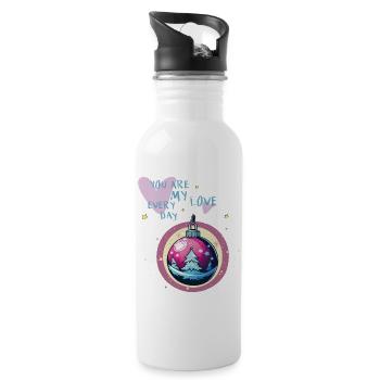 Weihnachtskugel Liebe  - Trinkflasche mit integriertem Trinkhalm - Weiß - Rechts