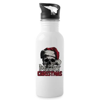 Merry Christmas – Black Humor for Christmas - Water bottle with straw - white - Right