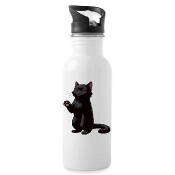 Drôle de chat chats chat amoureux chaton - Gourde avec paille intégrée - blanc - Droite