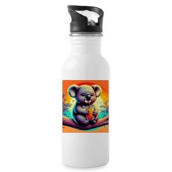 Koala - Trinkflasche mit integriertem Trinkhalm - Weiß - Rechts