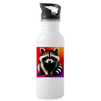 Raccoon - Water bottle with straw - white - Right