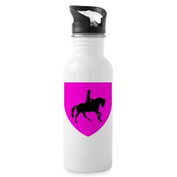 horses - Water bottle with straw - white - Right
