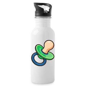 Pacifier Cartoon - Water bottle with straw - white - Right