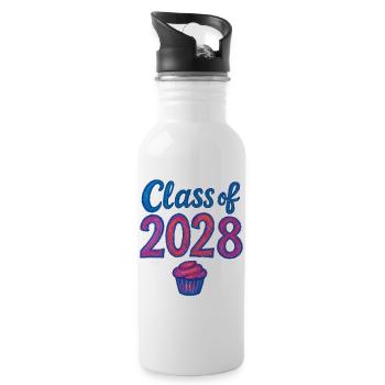 Cupcake-Gradient der Klasse 2028 - Trinkflasche mit integriertem Trinkhalm - Weiß - Rechts