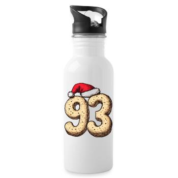 93 Number Cookie Christmas - Water bottle with straw - white - Right
