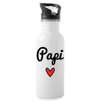 OPA. PAPA. VATERTAG. FROHER VATERTAG - Trinkflasche mit integriertem Trinkhalm - Weiß - Rechts