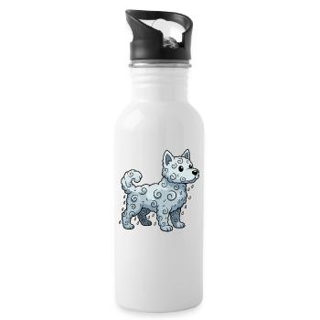Cloud Dog Flow Gentle - Water bottle with straw - white - Right
