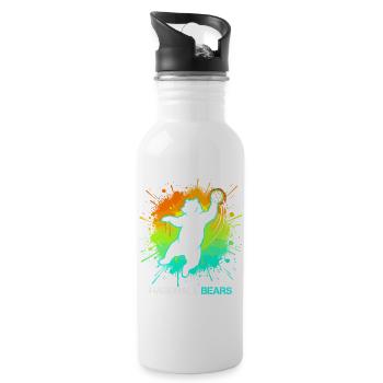 Motif de handball pour enfants animaux sportifs - Gourde avec paille intégrée - blanc - Droite