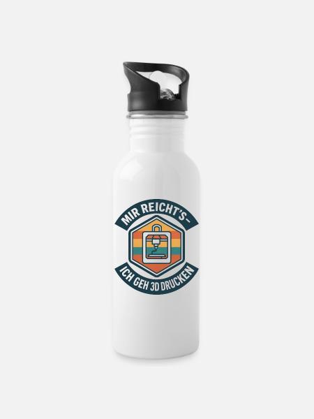 3D Printing I've Had Enough G-Code - Water bottle with straw - white