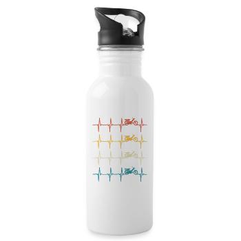 Moped scooter heartbeat moped - Water bottle with straw - white - Right