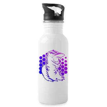 Motif minimaliste du motocross - Gourde avec paille intégrée - blanc - Droite