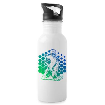Conception compacte de floorball pour floorball - Gourde avec paille intégrée - blanc - Droite