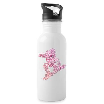 Direkte Snowboard Aussage - Trinkflasche mit integriertem Trinkhalm - Weiß - Rechts
