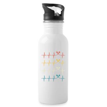 Dart Heartbeat Retro Darts Darter  - Water bottle with straw - white - Right