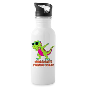 Méfiez-vous du Fresh Four qui fait du dab à Dino - Gourde avec paille intégrée - blanc - Droite