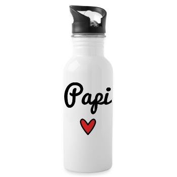 PAPI. Grandpa. DAD. FATHER'S DAY. HAPPY FATHER'S DAY. - Water bottle with straw - white - Right