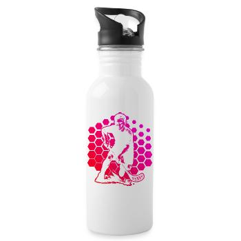 Conception compacte de floorball pour floorball - Gourde avec paille intégrée - blanc - Droite