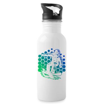 Snowboard perfekt für jeden Snowboard - Trinkflasche mit integriertem Trinkhalm - Weiß - Rechts