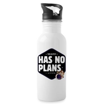 Has No Plans Space Outfit Meme - Water bottle with straw - white - Right