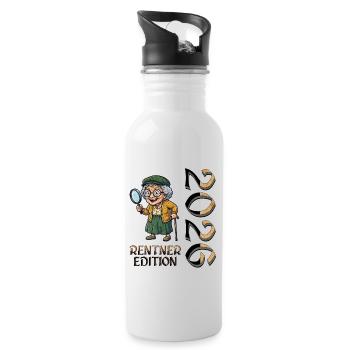 Retired Retirement Design - Water bottle with straw - white - Right