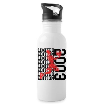 Limited Edition Basketball 2003 23. - Trinkflasche mit integriertem Trinkhalm - Weiß - Rechts