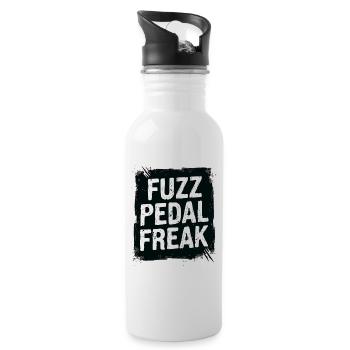 Fuzz Pedal Freak – Gitarren Sound Statement - Trinkflasche mit integriertem Trinkhalm - Weiß - Rechts