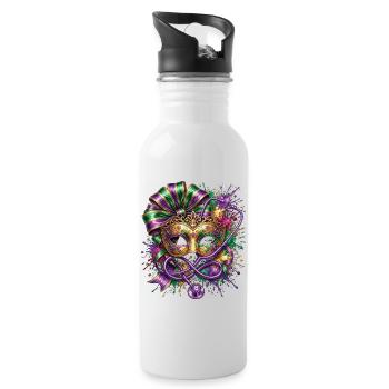Mardi Gras Krankenschwester-Doktor-Maske - Trinkflasche mit integriertem Trinkhalm - Weiß - Rechts