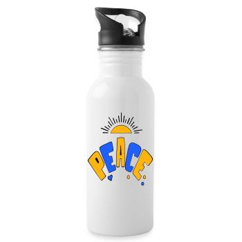 Peace - Water bottle with straw - white - Right