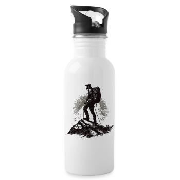 Motif d’alpiniste dans le rayon de soleil - Gourde avec paille intégrée - blanc - Droite