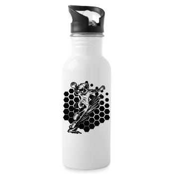 Minimalist handball motif for women - Water bottle with straw - white - Right