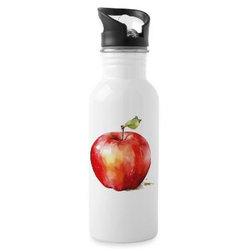 Watercolor Apple Fresh Shades - Water bottle with straw - white - Right