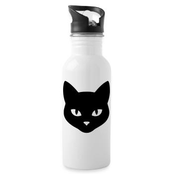 Tête_de_chat - Gourde avec paille intégrée - blanc - Droite
