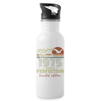Birthday March 1975 - Water bottle with straw - white - Right