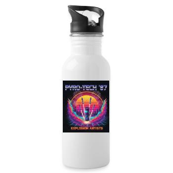 Cyber Pyro - Water bottle with straw - white - Right