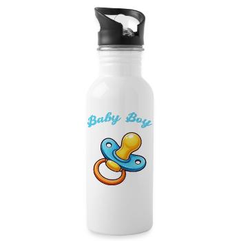 Schnuller Cartoon Baby - Trinkflasche mit integriertem Trinkhalm - Weiß - Rechts