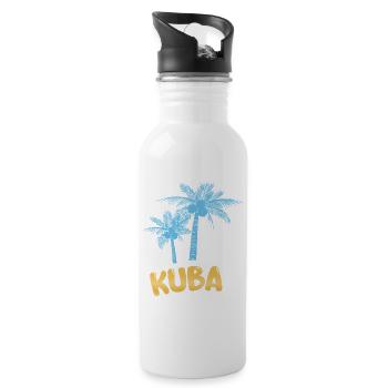 Cadeau pour Cuba - Gourde avec paille intégrée - blanc - Droite