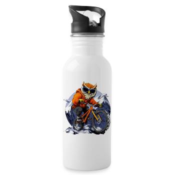 Chouettes cyclistes - Gourde avec paille intégrée - blanc - Droite