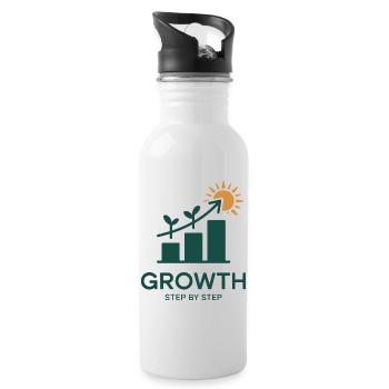 Growth Step by Step – Success & Growth - Water bottle with straw - white - Right