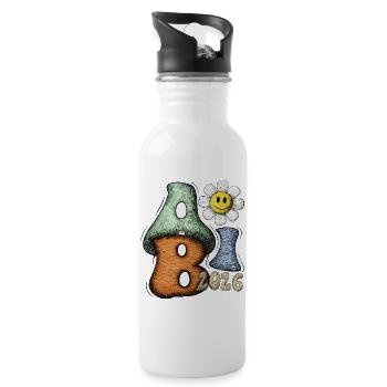Abitur 2026 Flower Doodle Abi Font - Water bottle with straw - white - Right