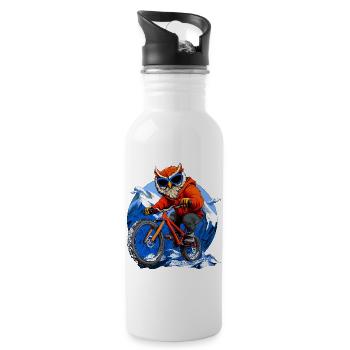 Eule Bike - Trinkflasche mit integriertem Trinkhalm - Weiß - Rechts