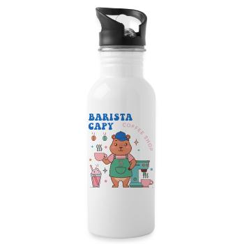 Charme du Café Barista de Capy - Gourde avec paille intégrée - blanc - Droite