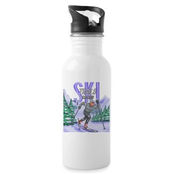 Ski Trails Calling Cross-Country Sports - Water bottle with straw - white - Right