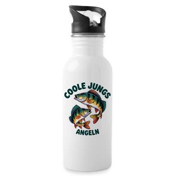Cool Guys Fishing - Water bottle with straw - white - Right