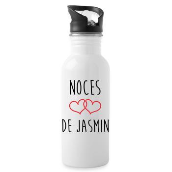 Wedding Anniversary - Jasmine Wedding (66 years) - Water bottle with straw - white - Right